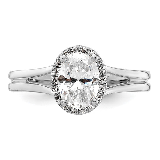 Oval Halo Diamond Semi-mount Engagement Rings