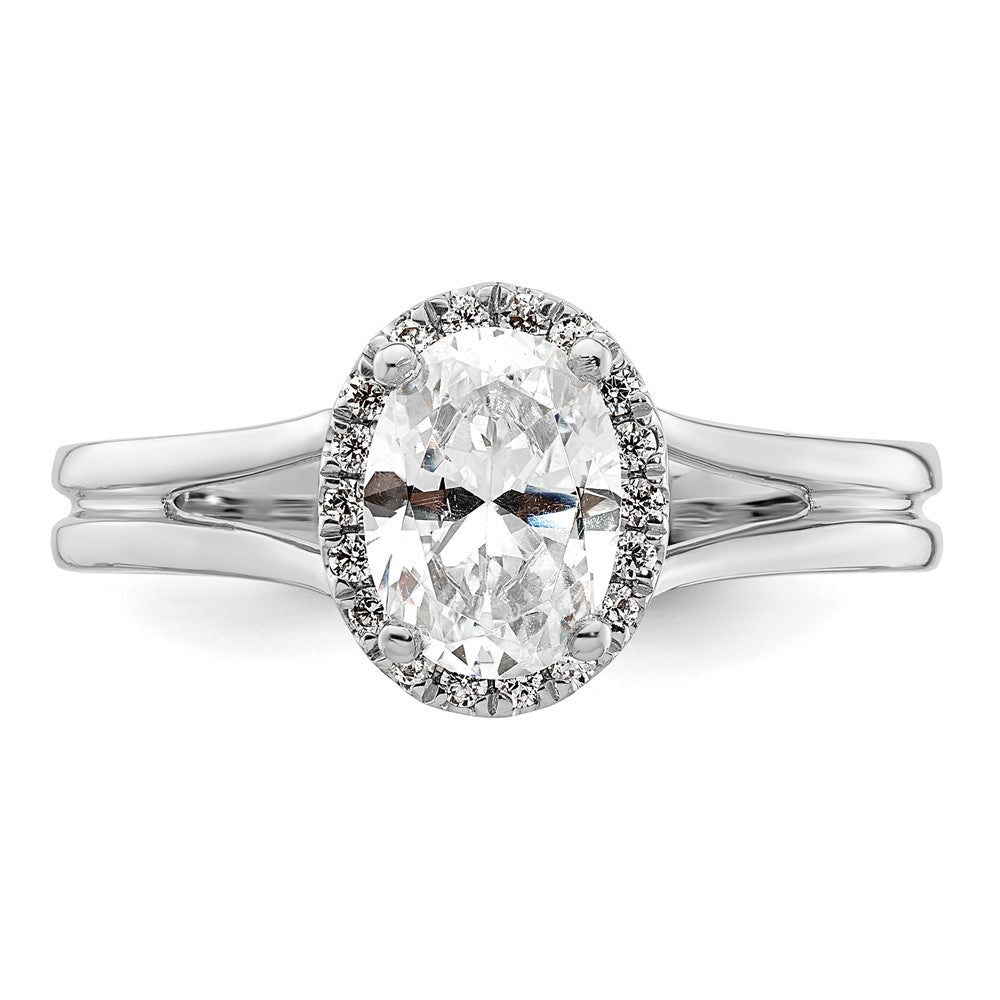 Oval Halo Diamond Semi-mount Engagement Rings