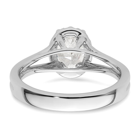 Oval Halo Diamond Semi-mount Engagement Rings