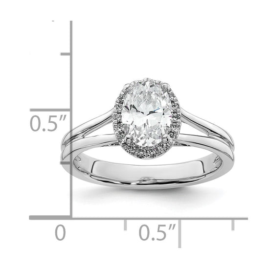Oval Halo Diamond Semi-mount Engagement Rings