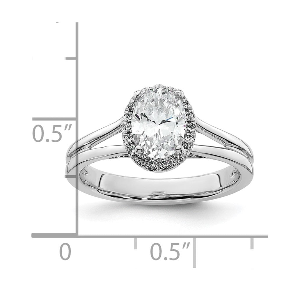 Oval Halo Diamond Semi-mount Engagement Rings