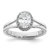 Oval Halo Diamond Semi-mount Engagement Rings