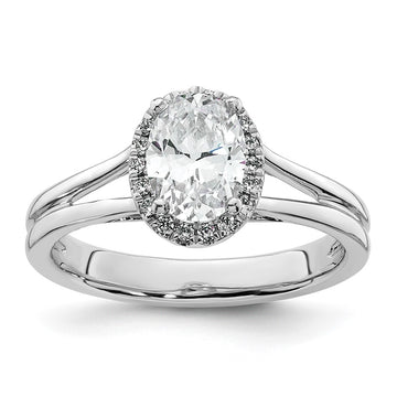 Oval Halo Diamond Semi-mount Engagement Rings