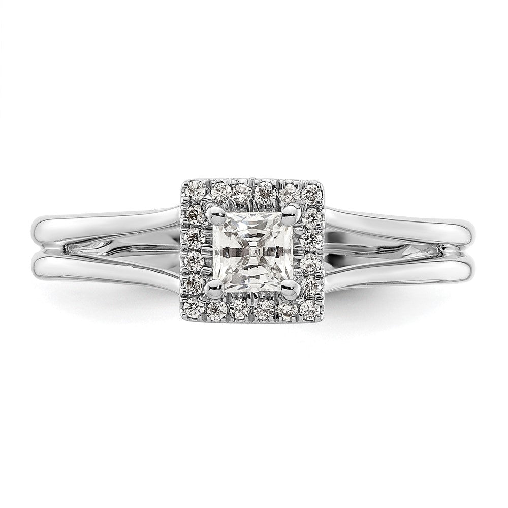Princess Halo Diamond Semi-mount Engagement Rings