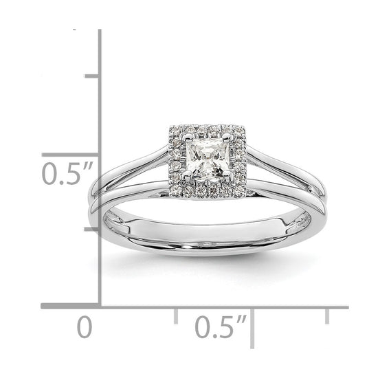 Princess Halo Diamond Semi-mount Engagement Rings