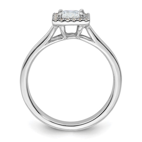 Princess Halo Diamond Semi-mount Engagement Rings