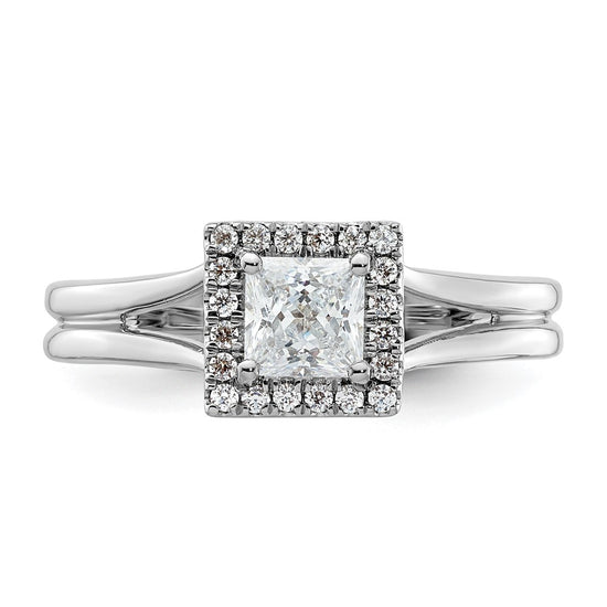 Princess Halo Diamond Semi-mount Engagement Rings