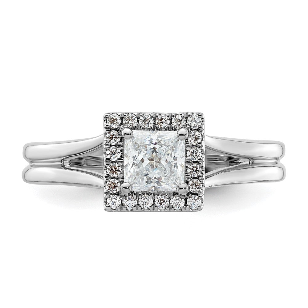 Princess Halo Diamond Semi-mount Engagement Rings
