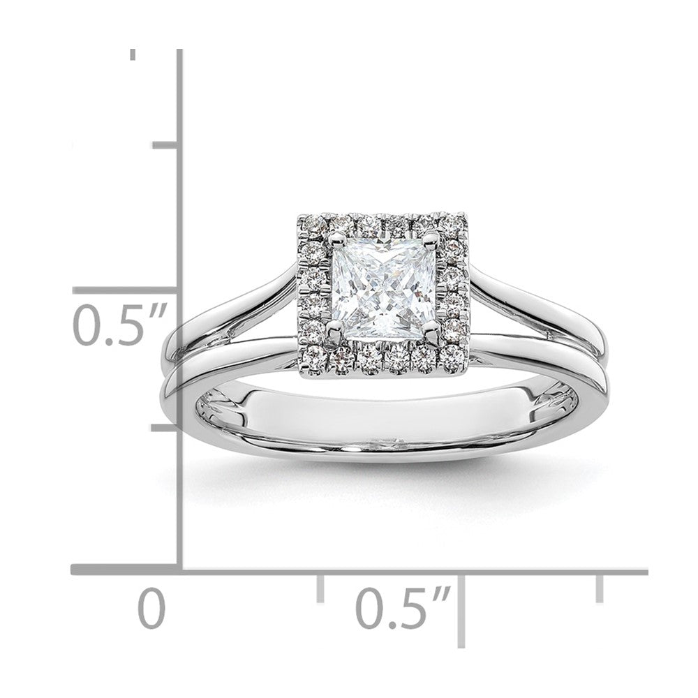Princess Halo Diamond Semi-mount Engagement Rings