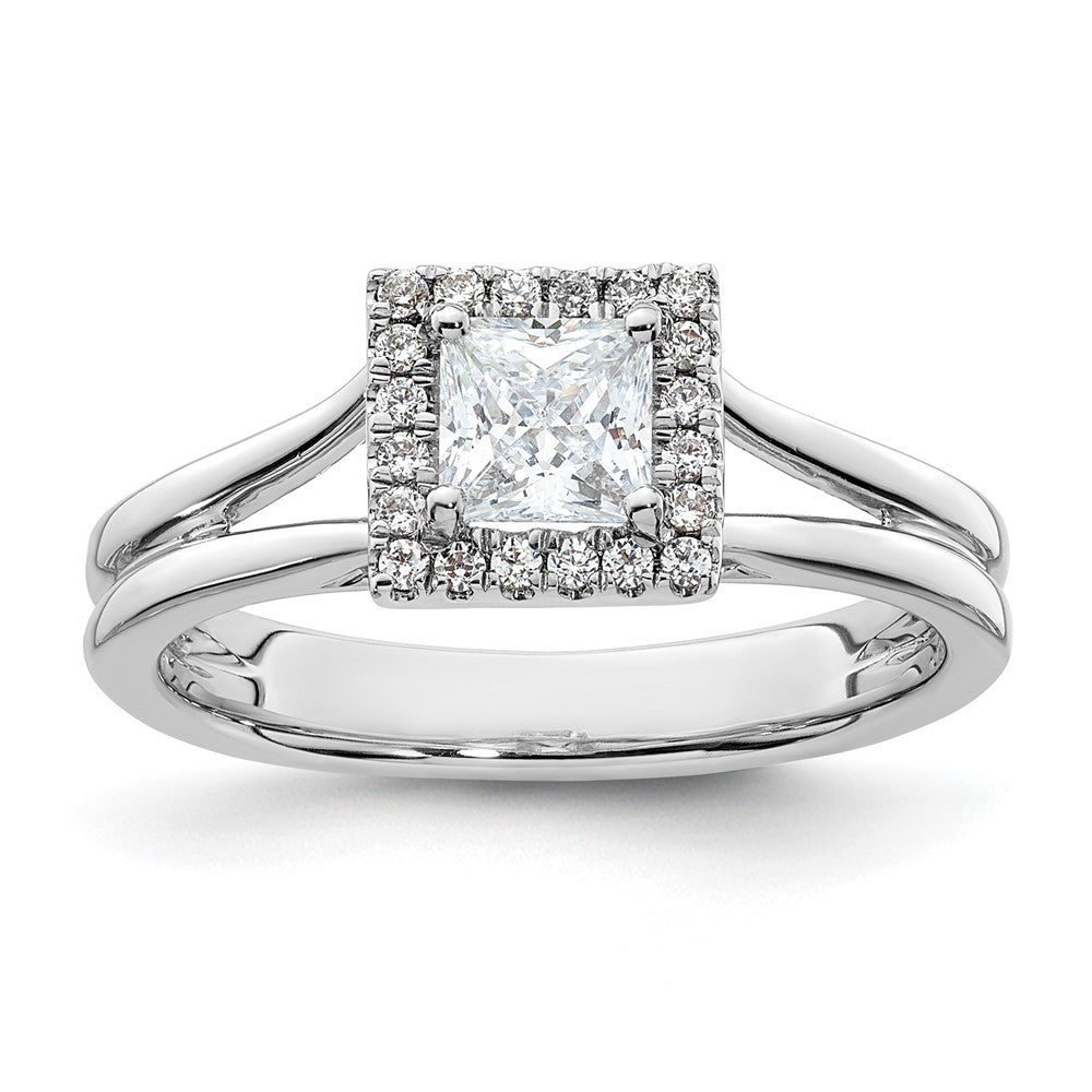 Princess Halo Diamond Semi-mount Engagement Rings