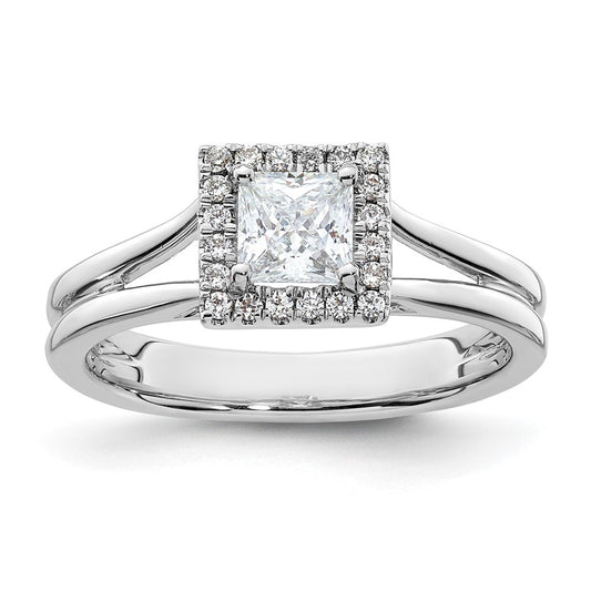 Princess Halo Diamond Semi-mount Engagement Rings