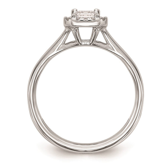 Emerald-Cut Halo Diamond Semi-mount Engagement Rings