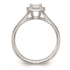 Emerald-Cut Halo Diamond Semi-mount Engagement Rings