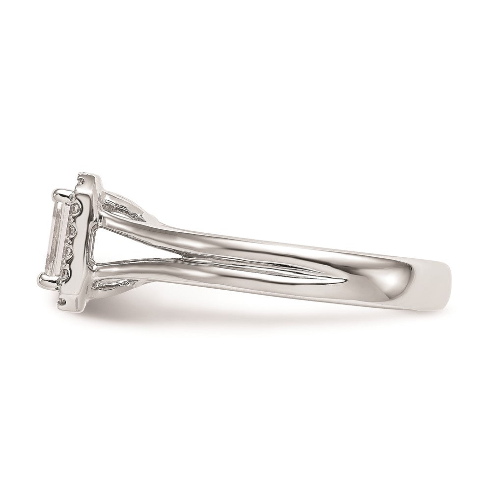 Emerald-Cut Halo Diamond Semi-mount Engagement Rings