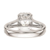 Emerald-Cut Halo Diamond Semi-mount Engagement Rings