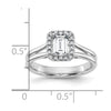 Emerald-Cut Halo Diamond Semi-mount Engagement Rings