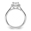 Emerald-Cut Halo Diamond Semi-mount Engagement Rings