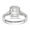 Emerald-Cut Halo Diamond Semi-mount Engagement Rings