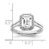 Emerald-Cut Halo Diamond Semi-mount Engagement Rings