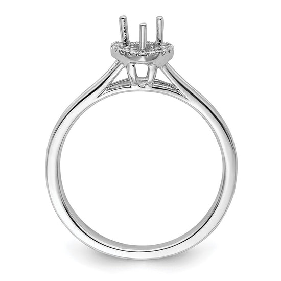 Heart Halo Diamond Semi-mount Engagement Rings