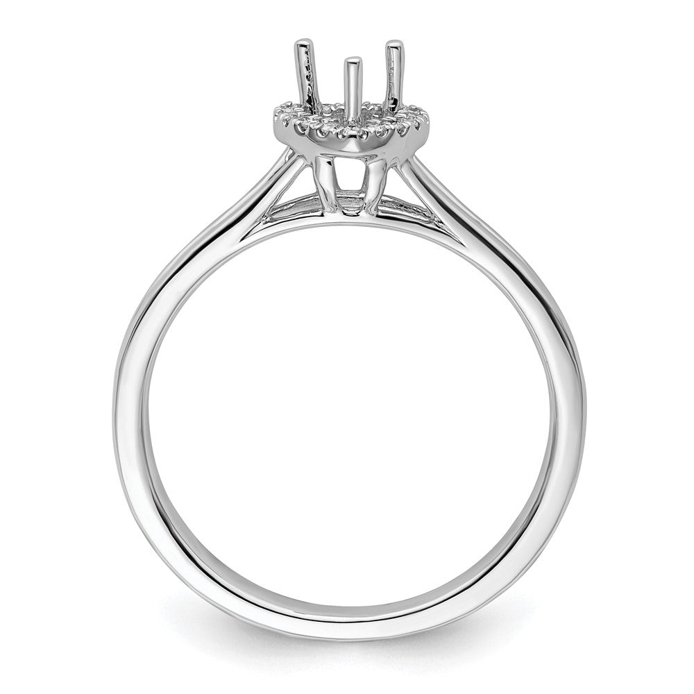 Heart Halo Diamond Semi-mount Engagement Rings