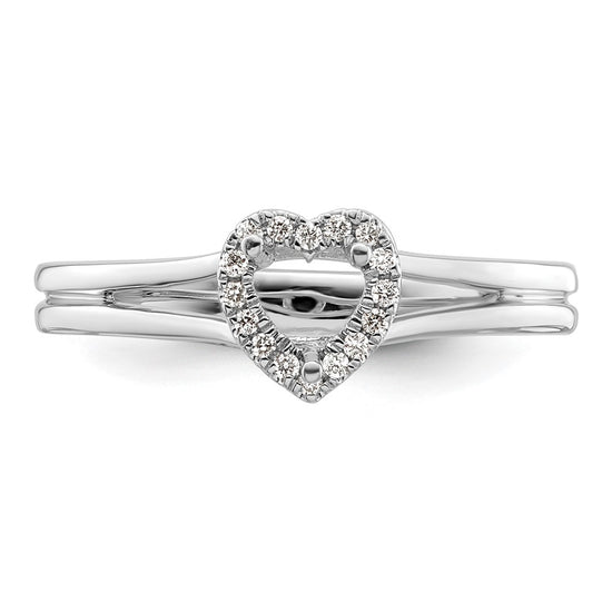 Heart Halo Diamond Semi-mount Engagement Rings