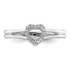 Heart Halo Diamond Semi-mount Engagement Rings