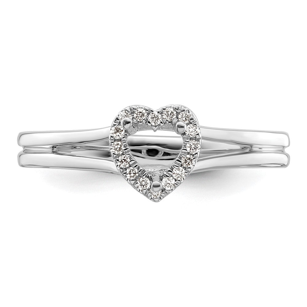 Heart Halo Diamond Semi-mount Engagement Rings