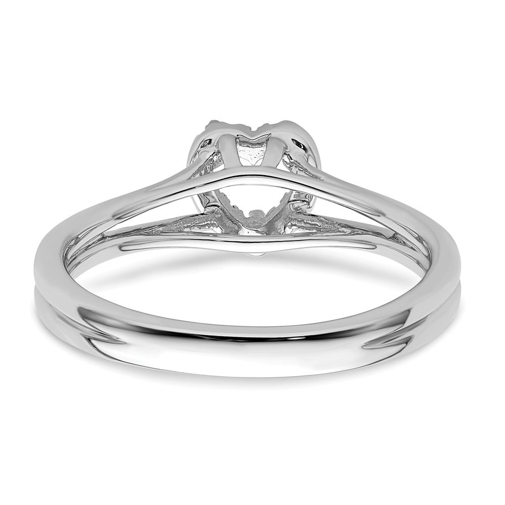 Heart Halo Diamond Semi-mount Engagement Rings
