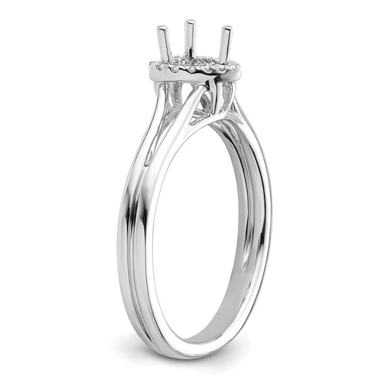 Heart Halo Diamond Semi-mount Engagement Rings