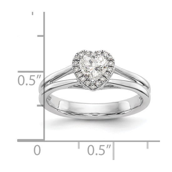 Heart Halo Diamond Semi-mount Engagement Rings