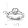Heart Halo Diamond Semi-mount Engagement Rings