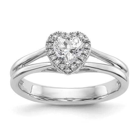 Heart Halo Diamond Semi-mount Engagement Rings
