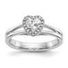 Heart Halo Diamond Semi-mount Engagement Rings