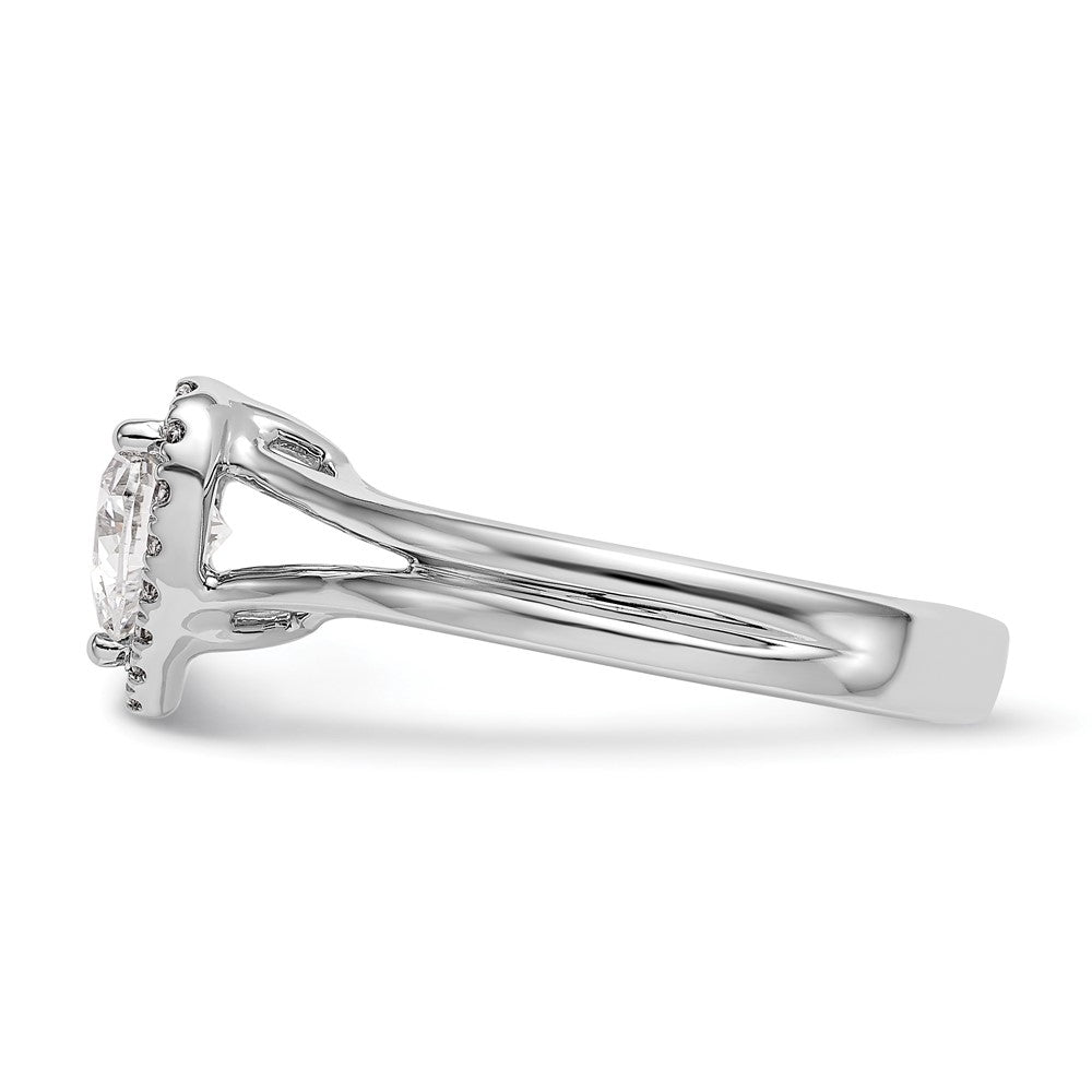 Heart Halo Diamond Semi-mount Engagement Rings