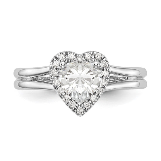 Heart Halo Diamond Semi-mount Engagement Rings