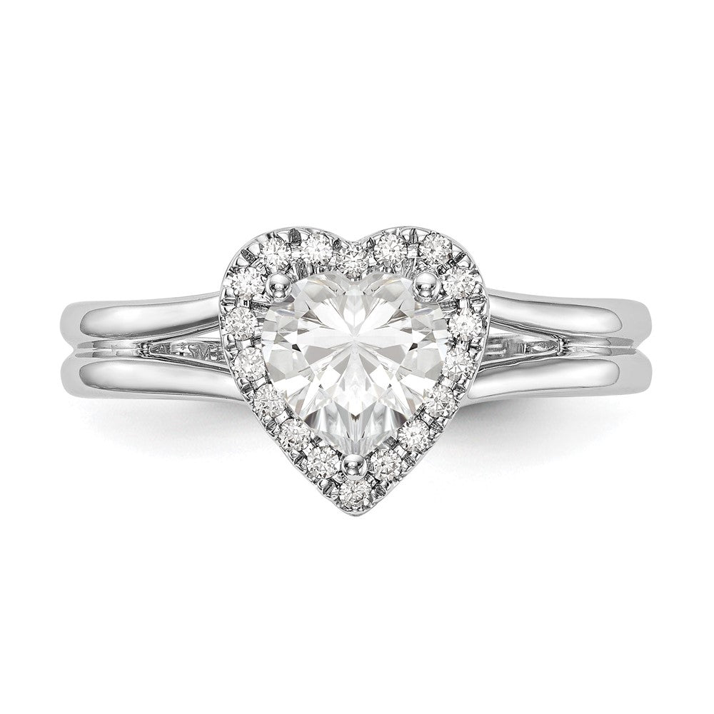 Heart Halo Diamond Semi-mount Engagement Rings