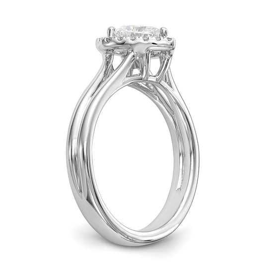 Heart Halo Diamond Semi-mount Engagement Rings