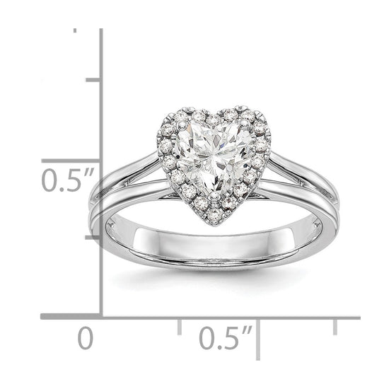 Heart Halo Diamond Semi-mount Engagement Rings
