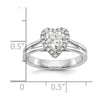 Heart Halo Diamond Semi-mount Engagement Rings
