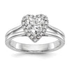 Heart Halo Diamond Semi-mount Engagement Rings