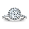 14kw Certified 2.54ct Round Lab Grown VS/SI FGH Dia Halo Complete Engagemen