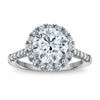 14kw Certified 3ct Round Lab Grown VS/SI FGH Dia Halo Complete Engagement R