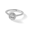 14kw Certified 3.08ct Oval Lab Grown VS/SI FGH Dia Halo Complete Engagement