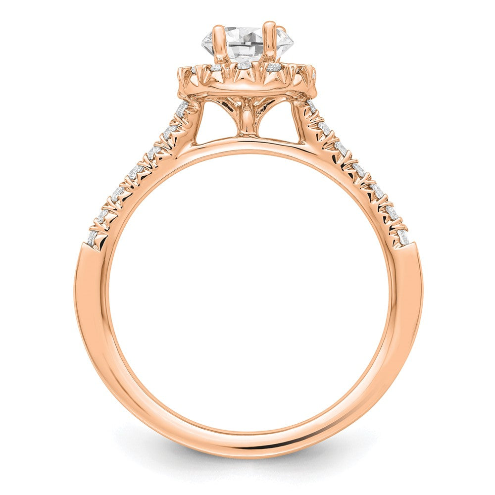 Oval Halo Diamond Semi-mount Engagement Rings