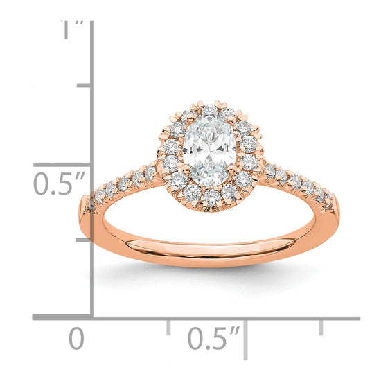 Oval Halo Diamond Semi-mount Engagement Rings