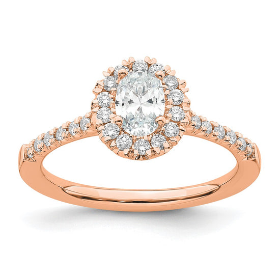 Oval Halo Diamond Semi-mount Engagement Rings