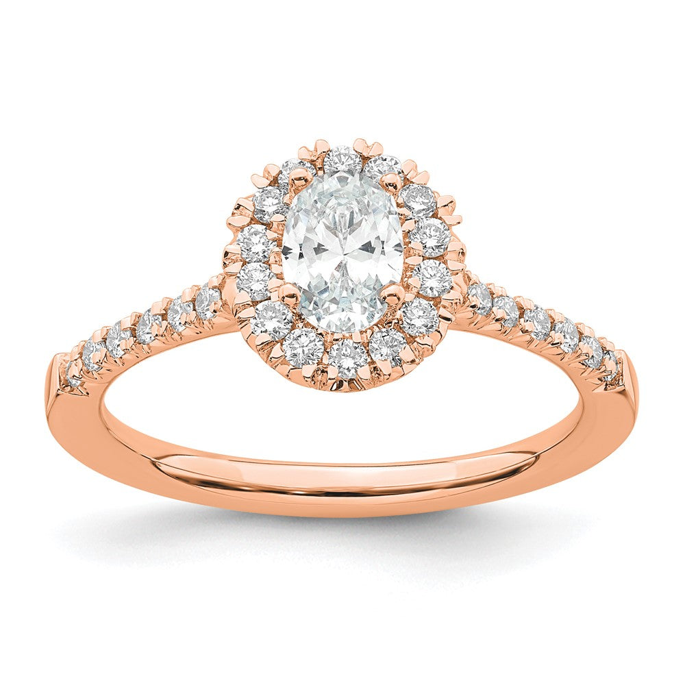 Oval Halo Diamond Semi-mount Engagement Rings