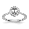 Oval Halo Diamond Semi-mount Engagement Rings