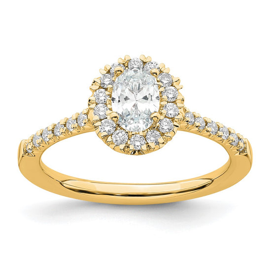 Oval Halo Diamond Semi-mount Engagement Rings